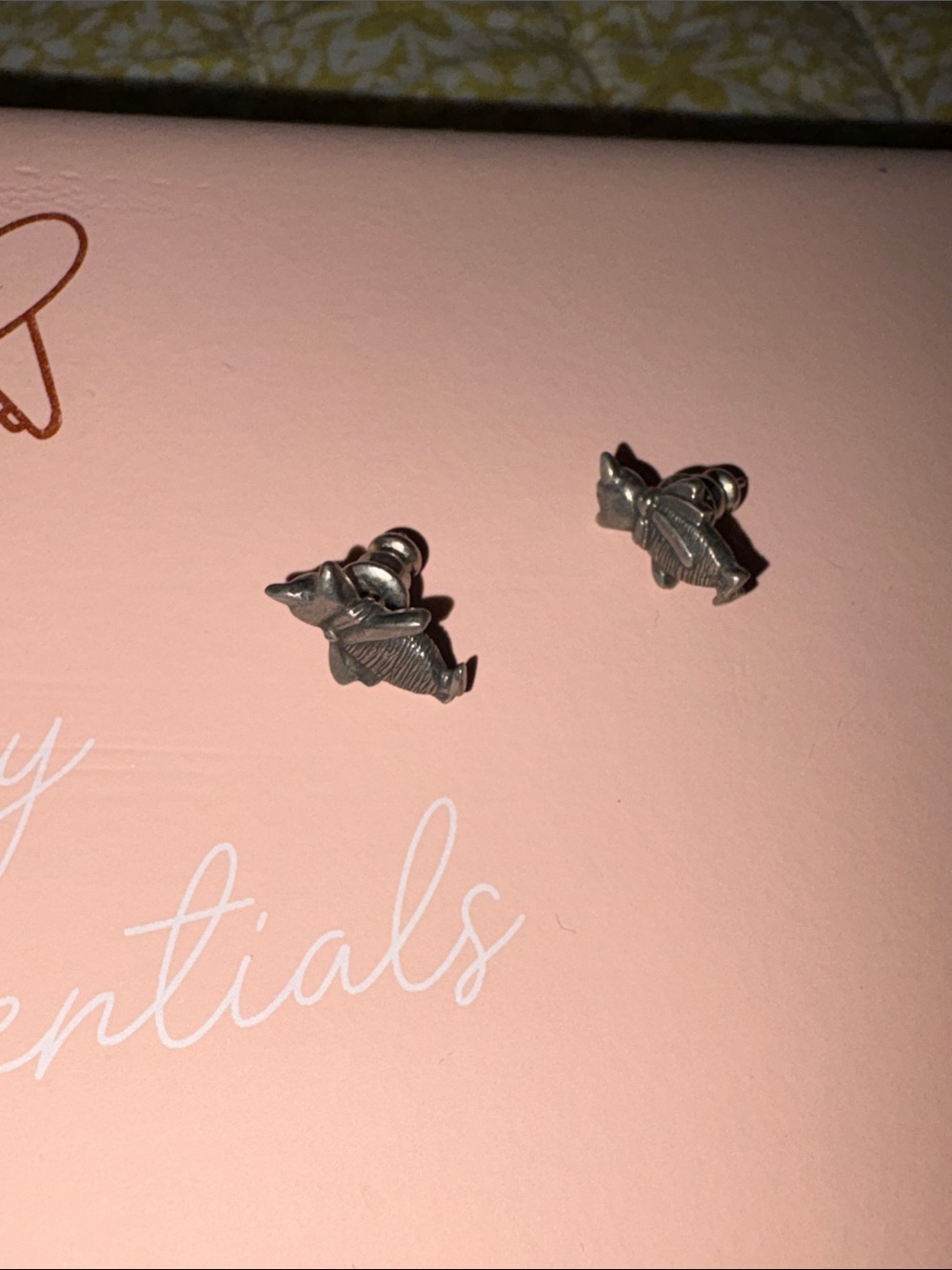 Vintage Pewter Piglet Earrings